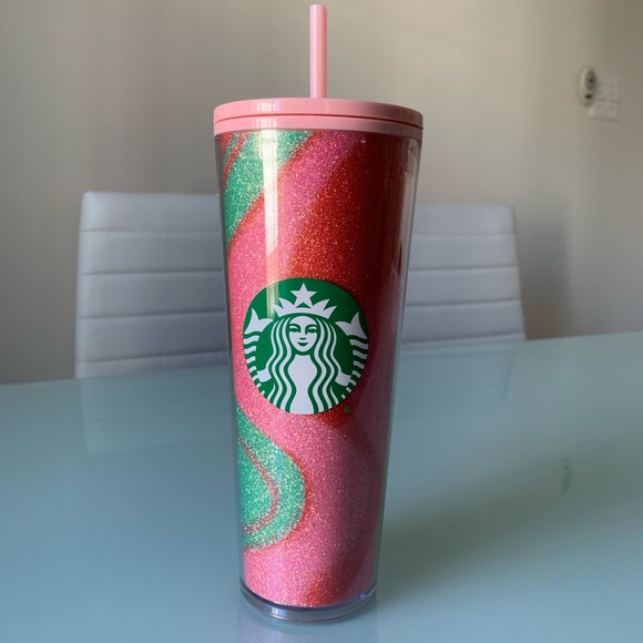 Starbucks holiday pink swirl glitter cold cup - Picture 3 of 3
